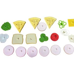 Plastic Snap-On Sandwich & Pizza Play Food Set - Bin Q